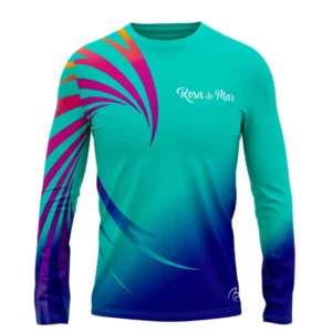 Camiseta UV50 Rosa do Mar - Manga Longa - Verde